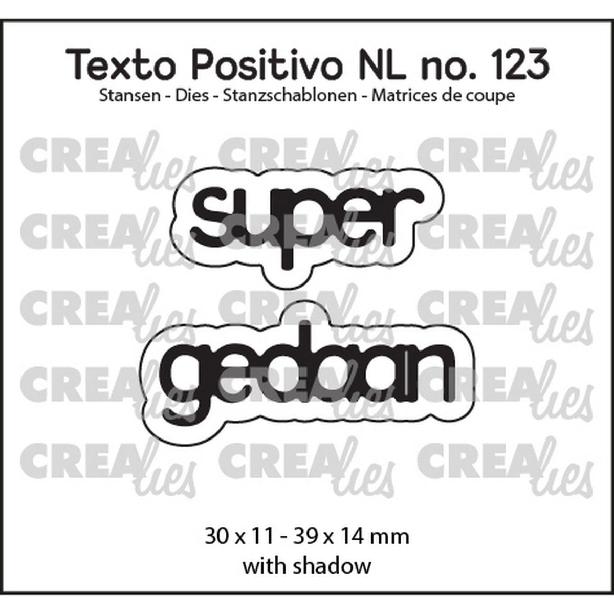 Crealies • texto positivo nl dies super gedaan