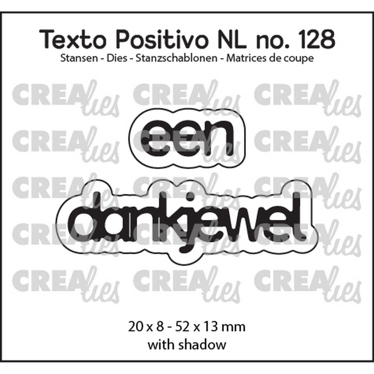 Crealies • texto positivo een dankjewel