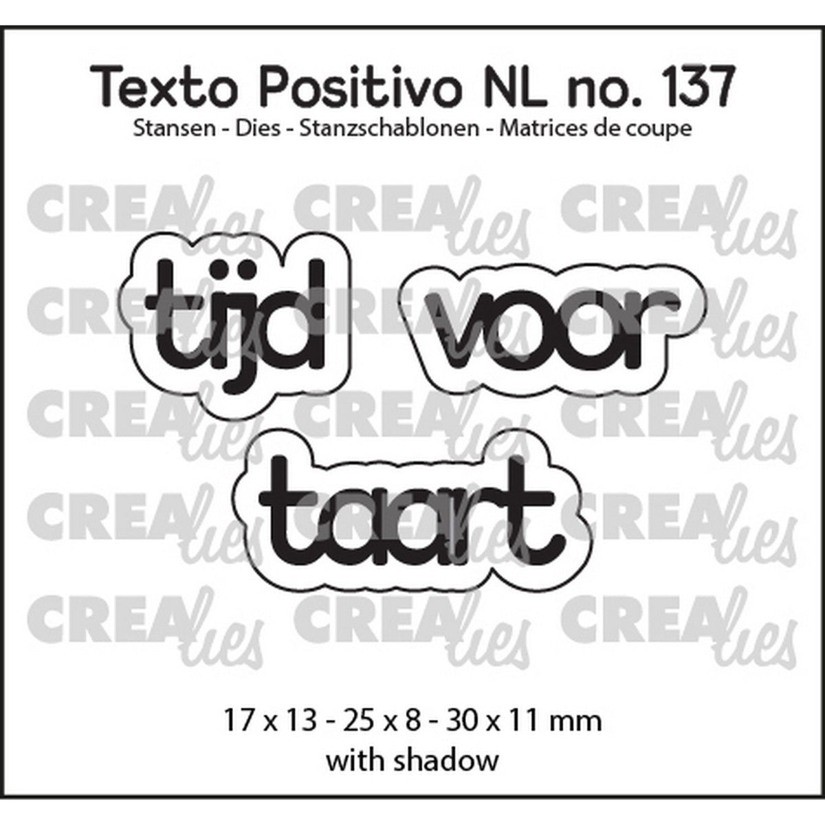 Crealies • texto positivo tijd voor taart