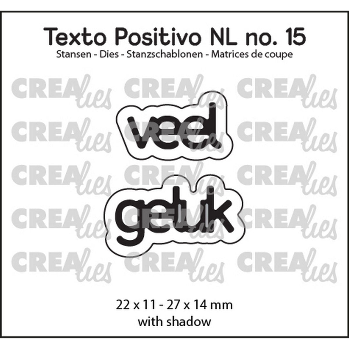 Crealies • texto positivo snijmallen veel geluk