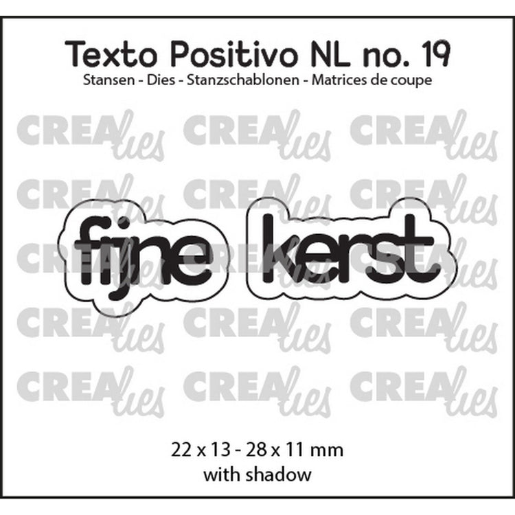 Crealies • texto positivo snijmallen fijne kerst