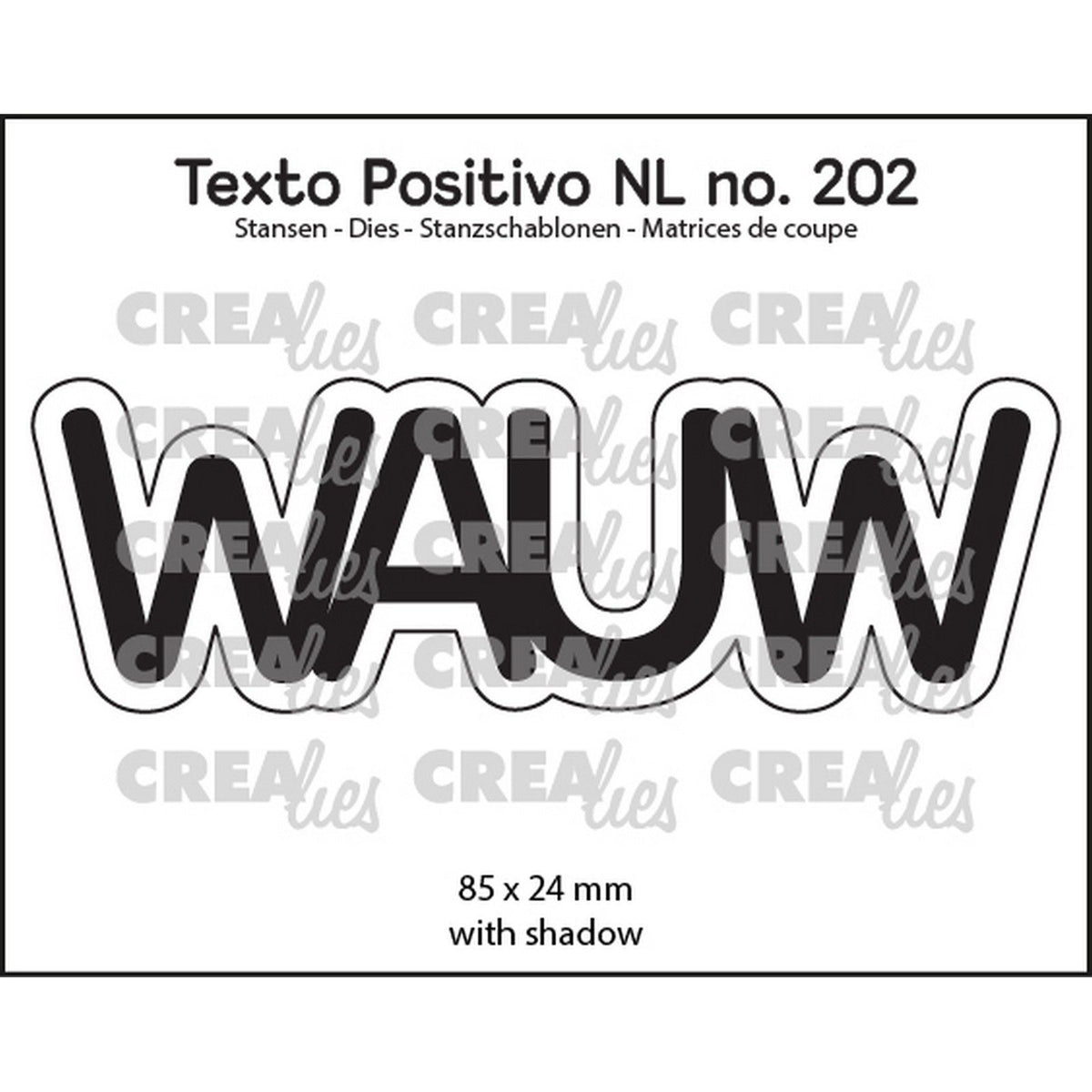 Crealies • texto positivo snijmal wauw