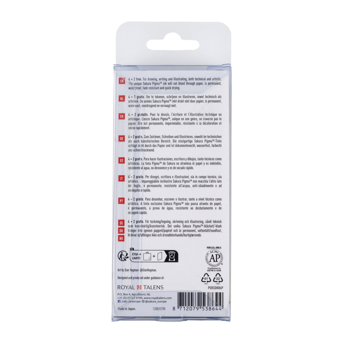 Sakura • pigma micron fineliner promotie set 4+2 gratis