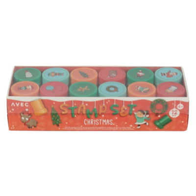 Stempel christmas 4 assorti set van 12 | 48 stuks