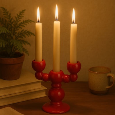 Kandelaar seasons 18,5 cm 2 assorti | 8 stuks