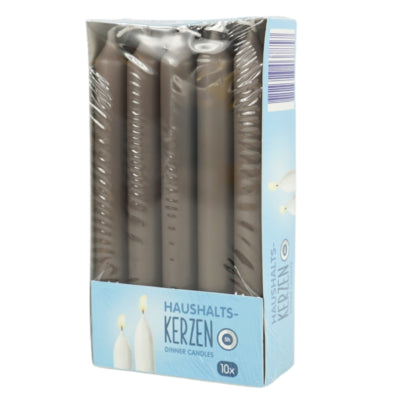 Dinerkaarsen grijs 2 x 16 cm 10 stuks | 8 stuks