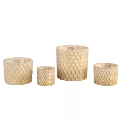 Ptmd bloempot settlers honeycomb crème xs 9 cm | 24 stuks