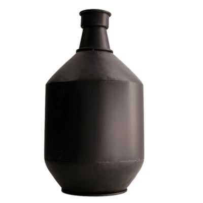 Vaas metaal zwart 37 cm | 2 stuks