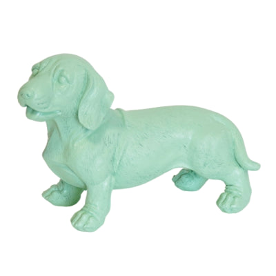 Housevitamin beeld dachshund hond mintgroen 19 cm | 2 stuks