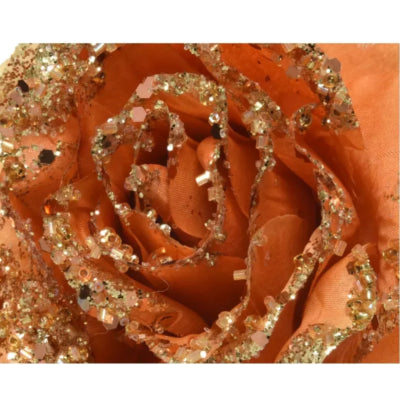 Everlands roos op clip oranje 14,5 cm | 48 stuks