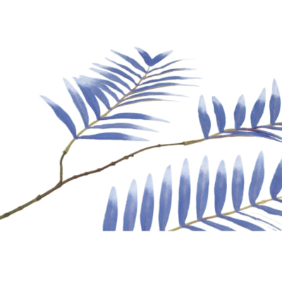 Daan kromhout kunsttak palm leaf zijde blauw 95 cm | 6 stuks