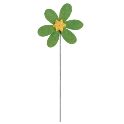 Kunstbloem vilt groen wit 33 cm 2 assorti | 24 stuks