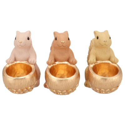 Daan kromhout schaal jingle eekhoorn zittend zand roze 22 cm 3 assorti | 6 stuks