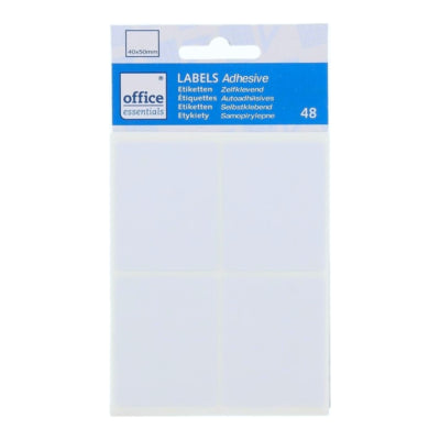Zelfklevende etiketten wit 40 x 50 mm 48 stuks | 48 stuks