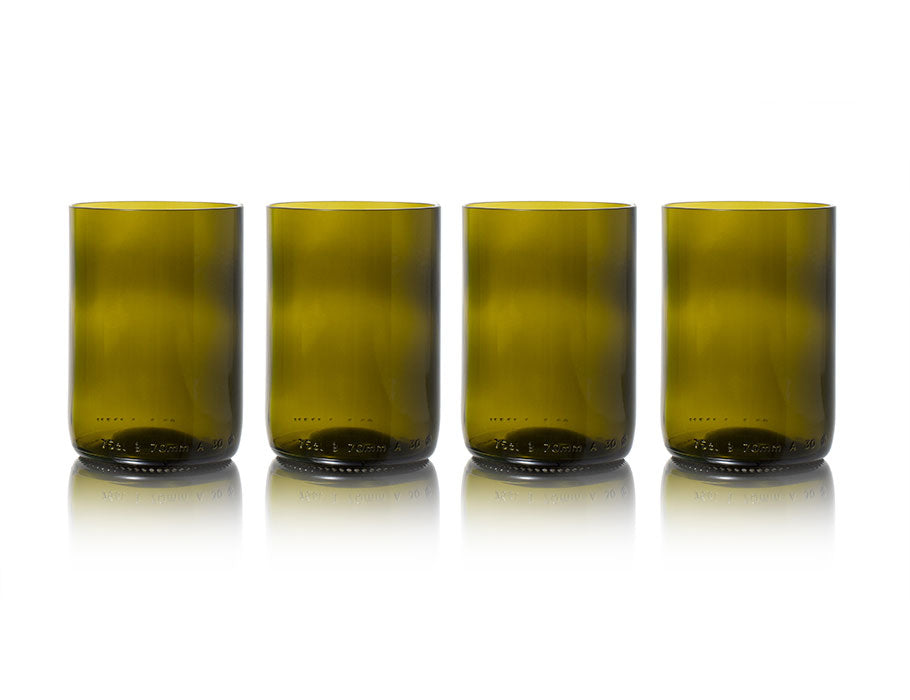 Rebottled glazen - 4-pack - olive