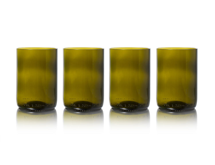 Rebottled glazen - 4-pack - olive