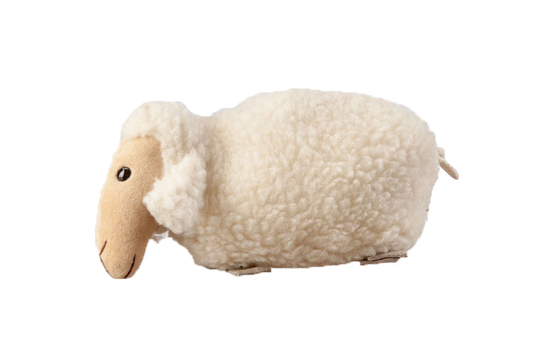 Villgrater natur knuffel lammetje met kersenpitten - wulli