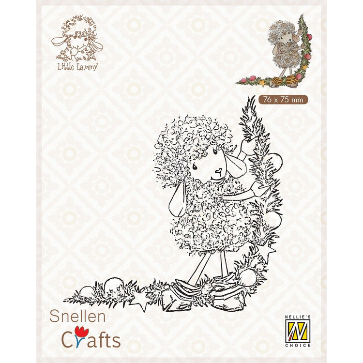 Nellie's choice • little lammy clear stamps christmas decoration