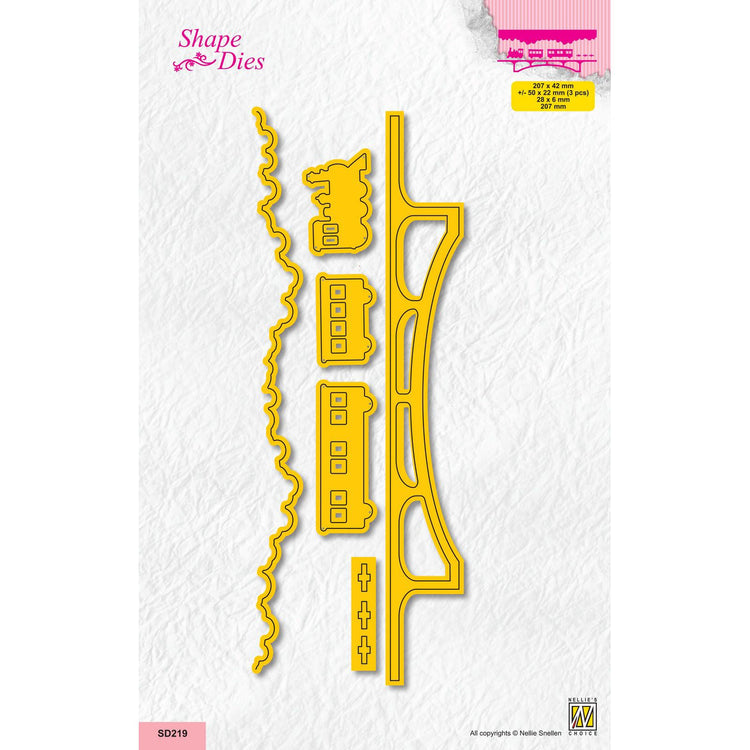 Nellie's choice • shape dies brug met trein 6st.