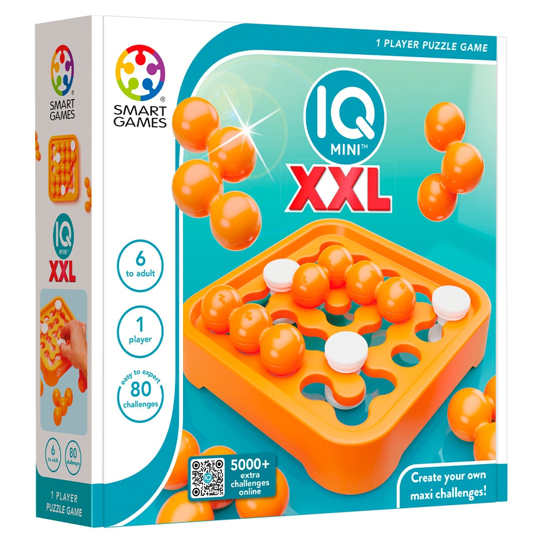 Smartgames iq mini xxl - groot logisch denkspel - eindeloze uitdagingen met verschuifbare blockers - educatief solospel - vanaf 6 jaar