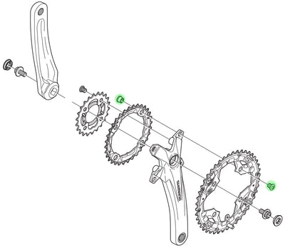 Shimano chainring bolts for fc-m391 mt300 (4 pieces)