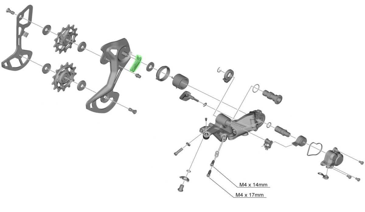 Shimano bumper for rd-m9100 rear derailleur