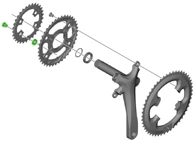 Shimano geleideplaat binnen spacer 4 stuks fc-4703