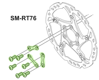 Shimano remschijf-boutset rt76 5x12 torx y8j298030