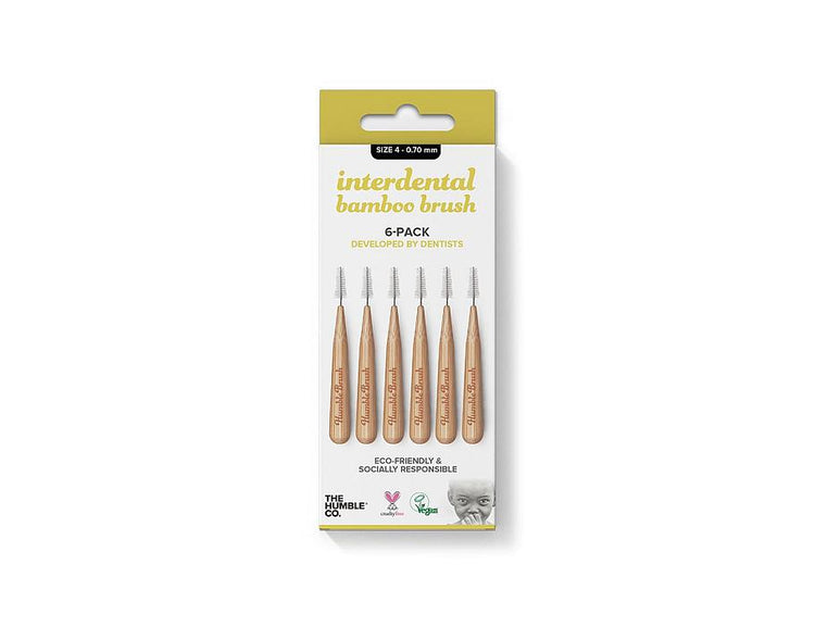 The humble co. interdental borsteltje 6 st - geel - 0.70 mm