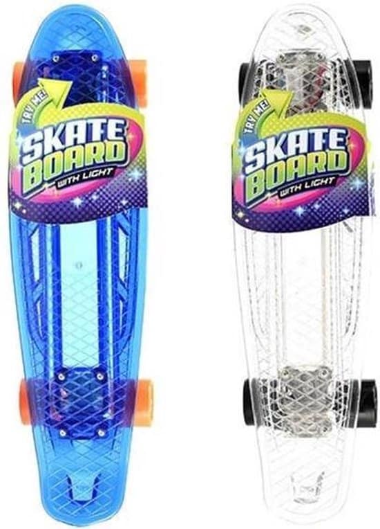 Toi-toys skateboard met licht 55cm (incl. usb naar micro usb snoer) tot 50 kg