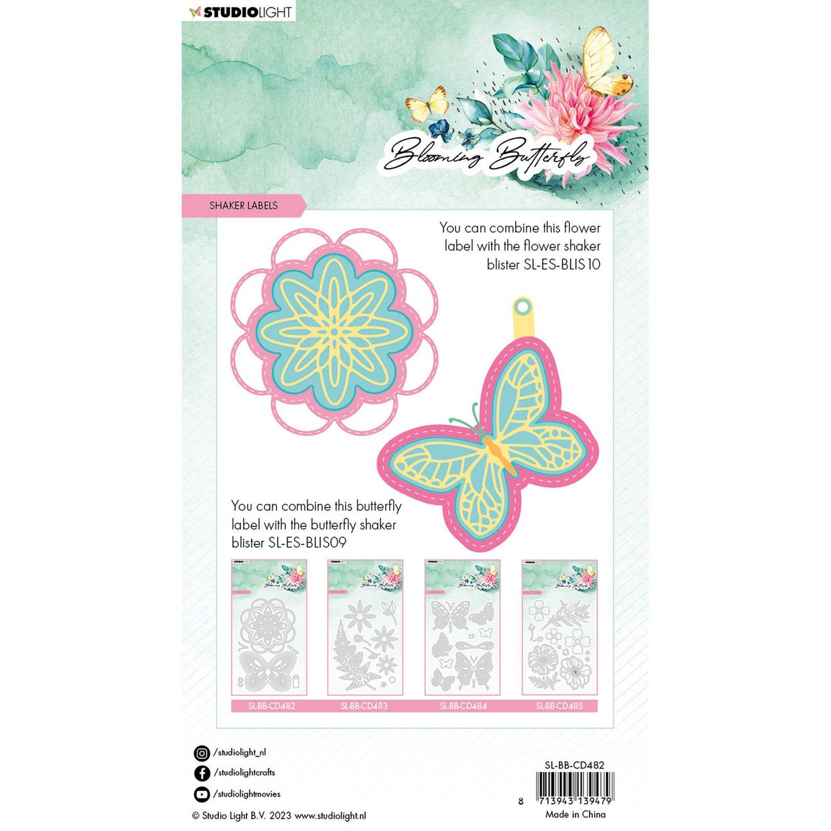 Studio light • blooming butterfly snijmallen shaker labels