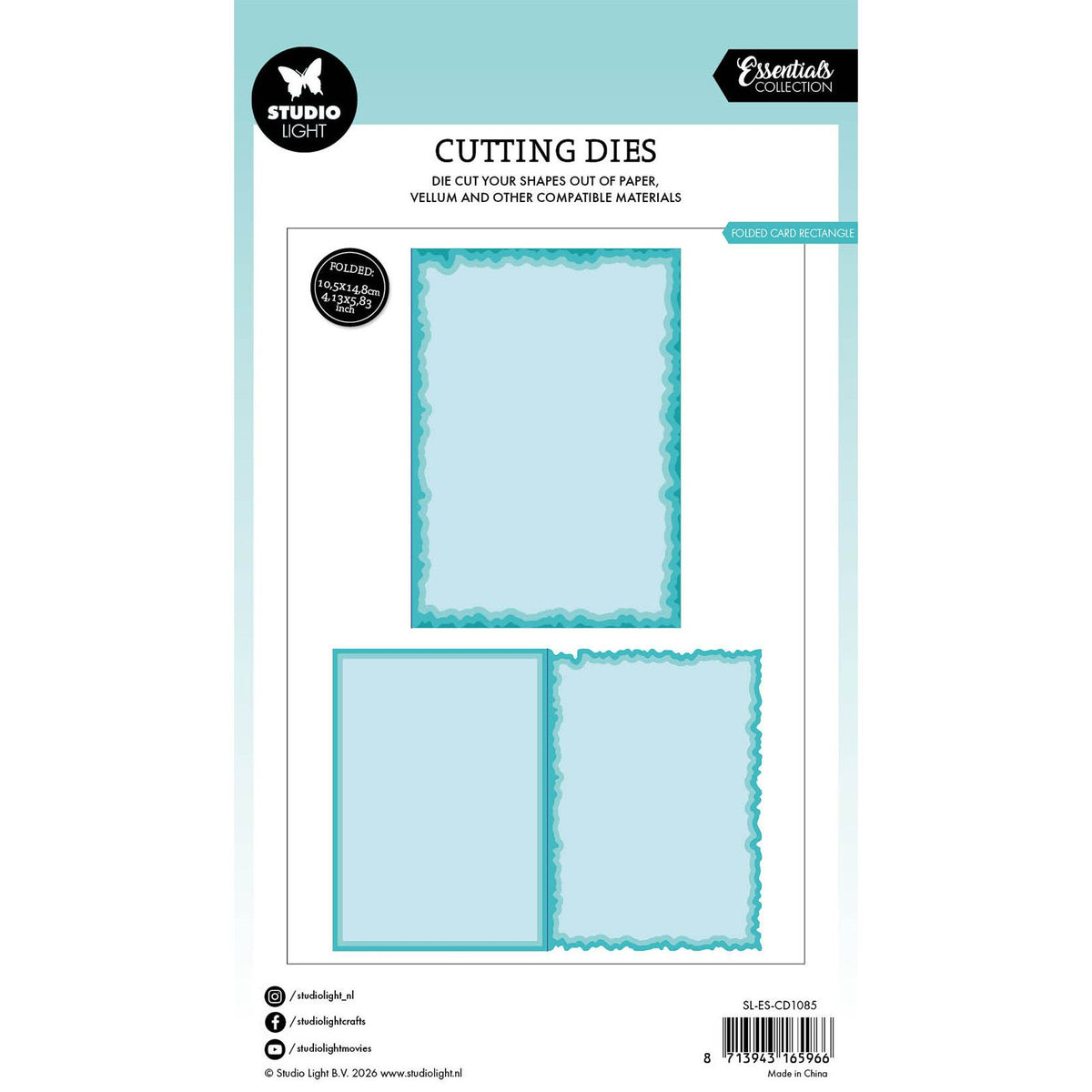 Studio light • essentials cutting die torn edge cardshape rectangle