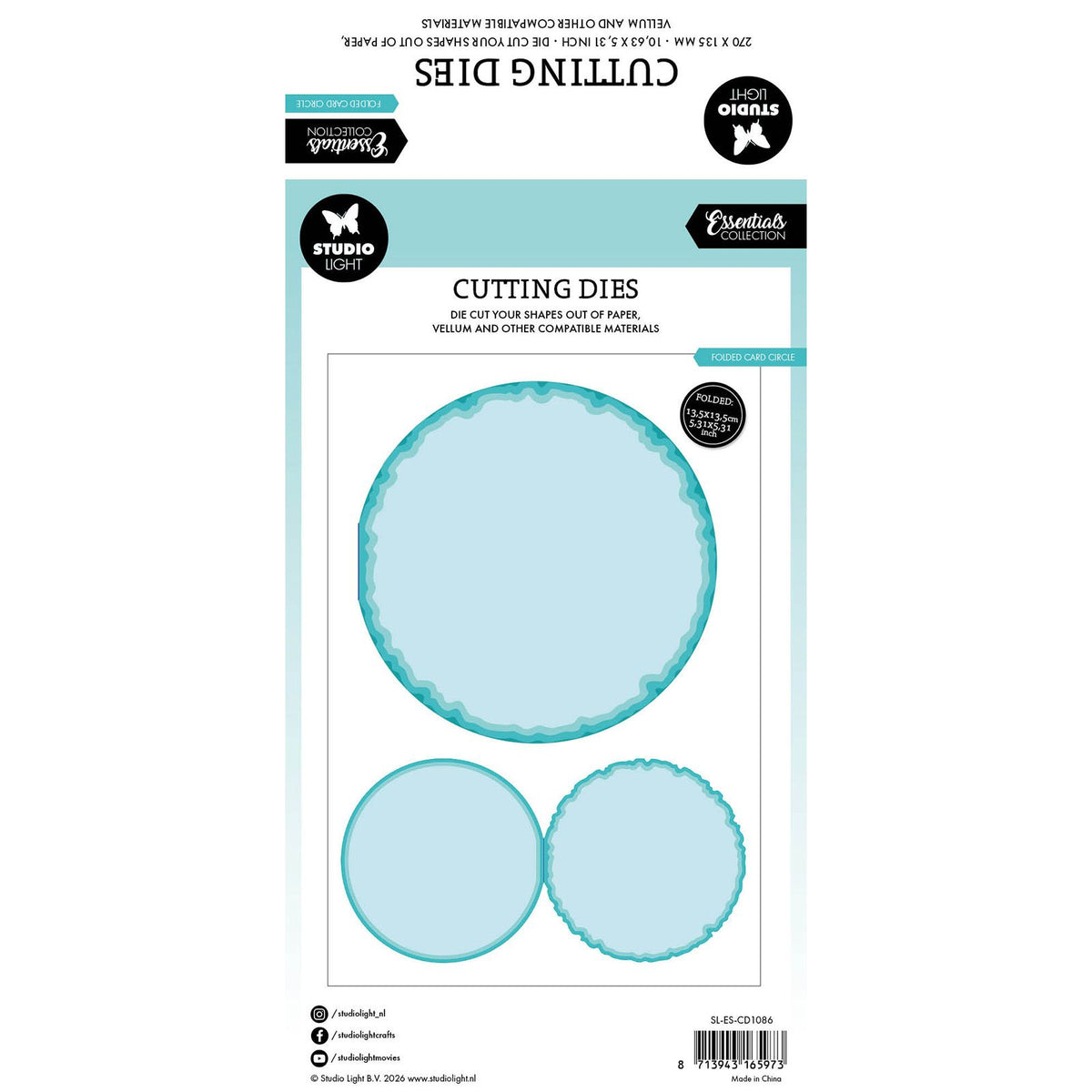 Studio light • essentials cutting die torn edge card stand round