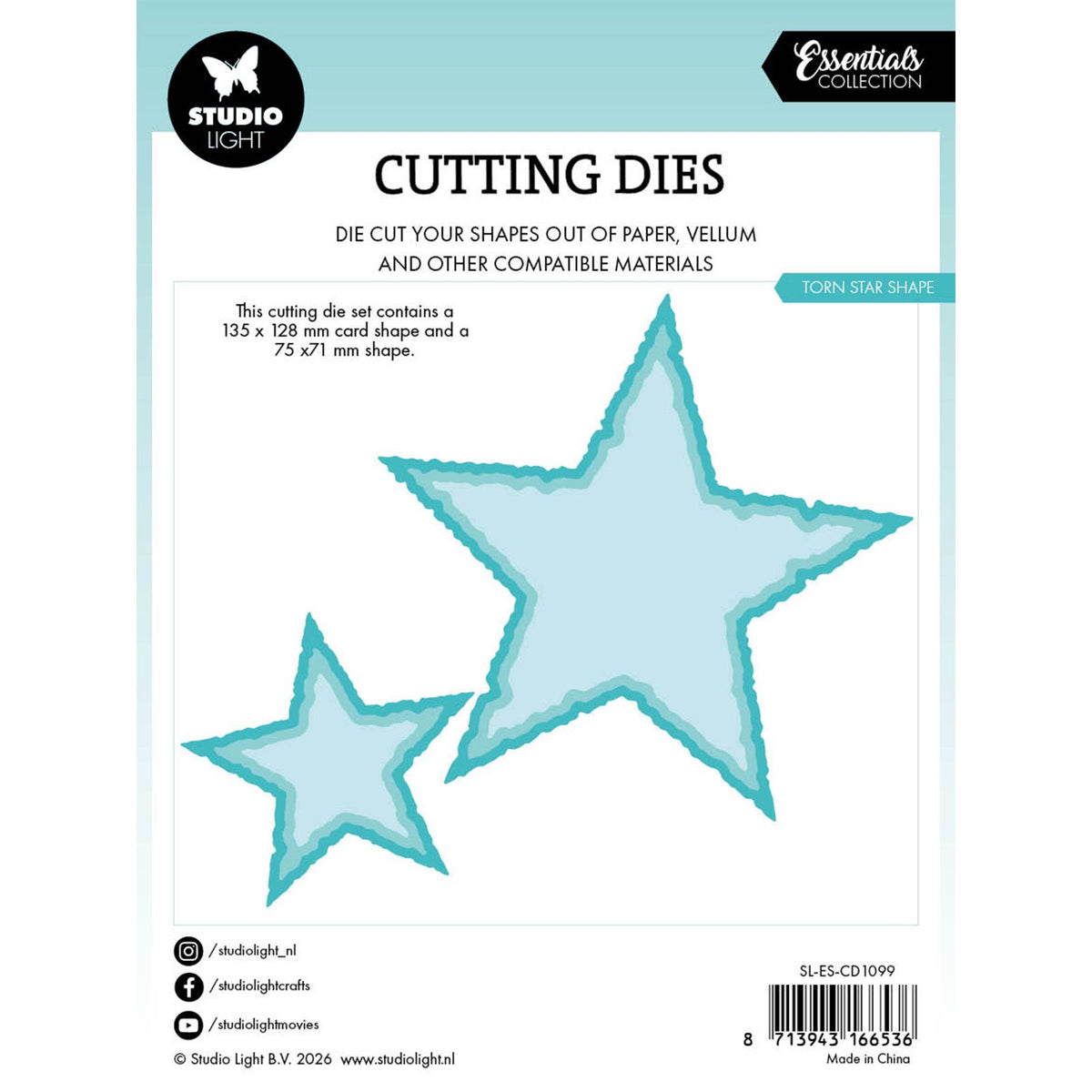 Studio light • essentials cutting die torn edge star shape