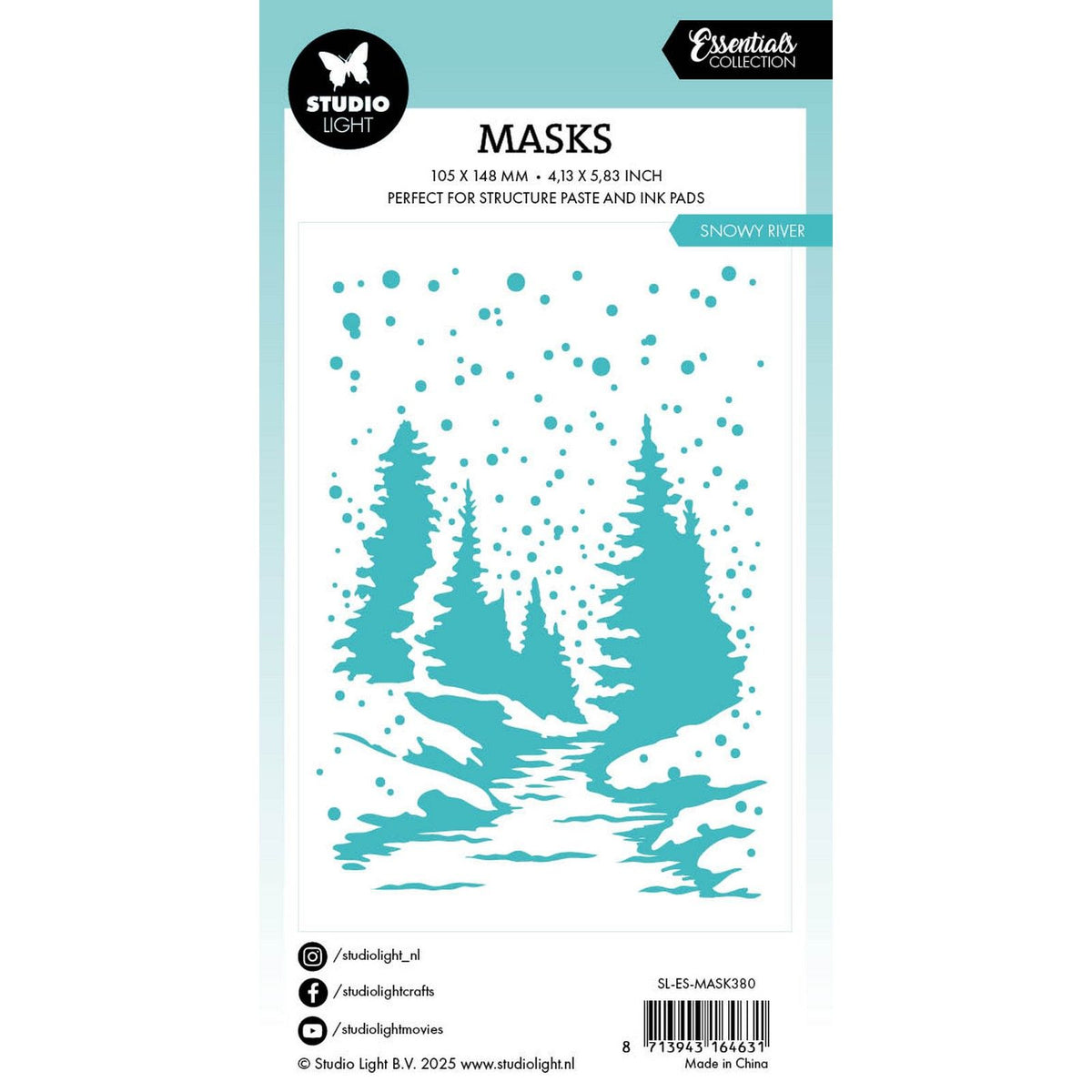 Studio light • mask snowy river essentials 105x148x1mm
