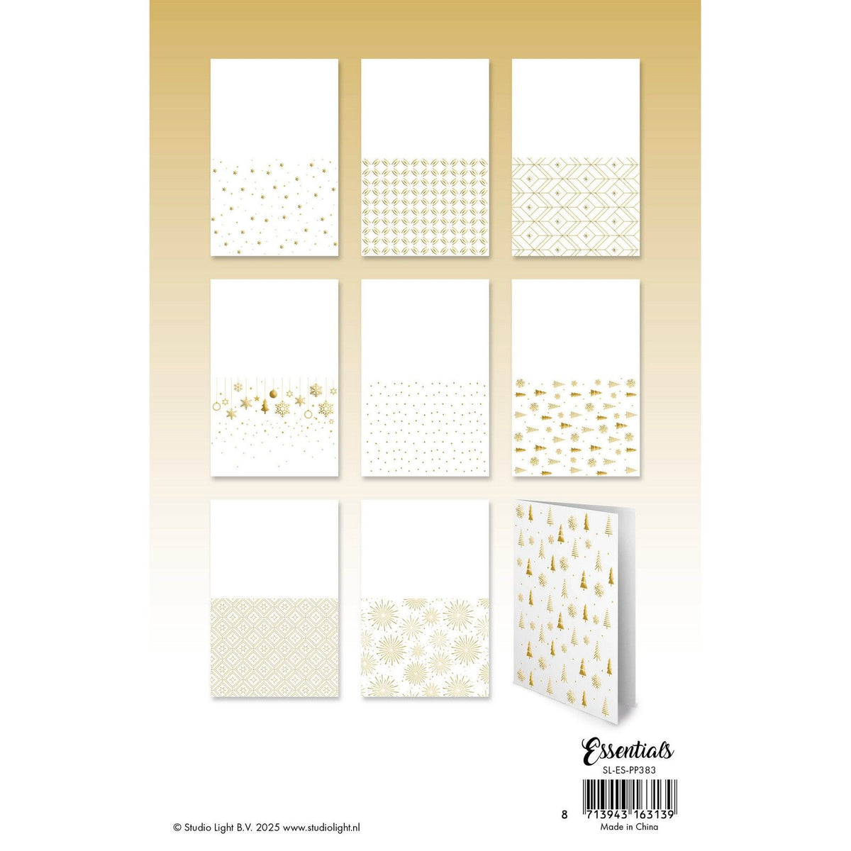 Studio light • essentials foiled cards golden patterns