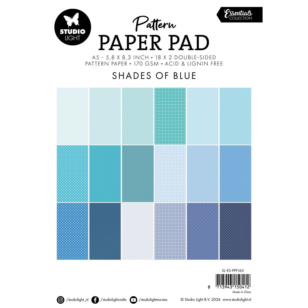 Studio light • essentials pattern paper pad shades of blue