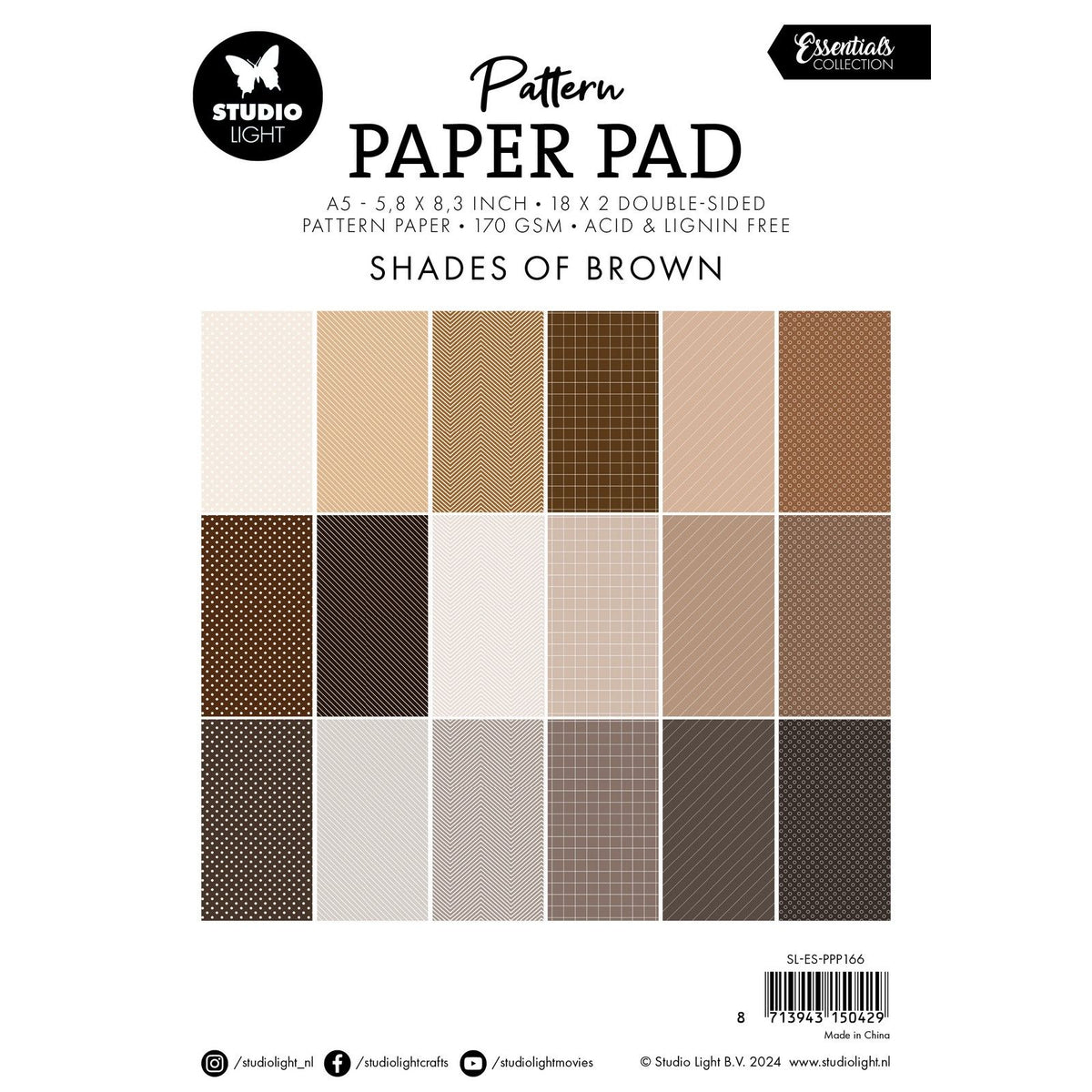 Studio light • essentials pattern paper pad shades of brown