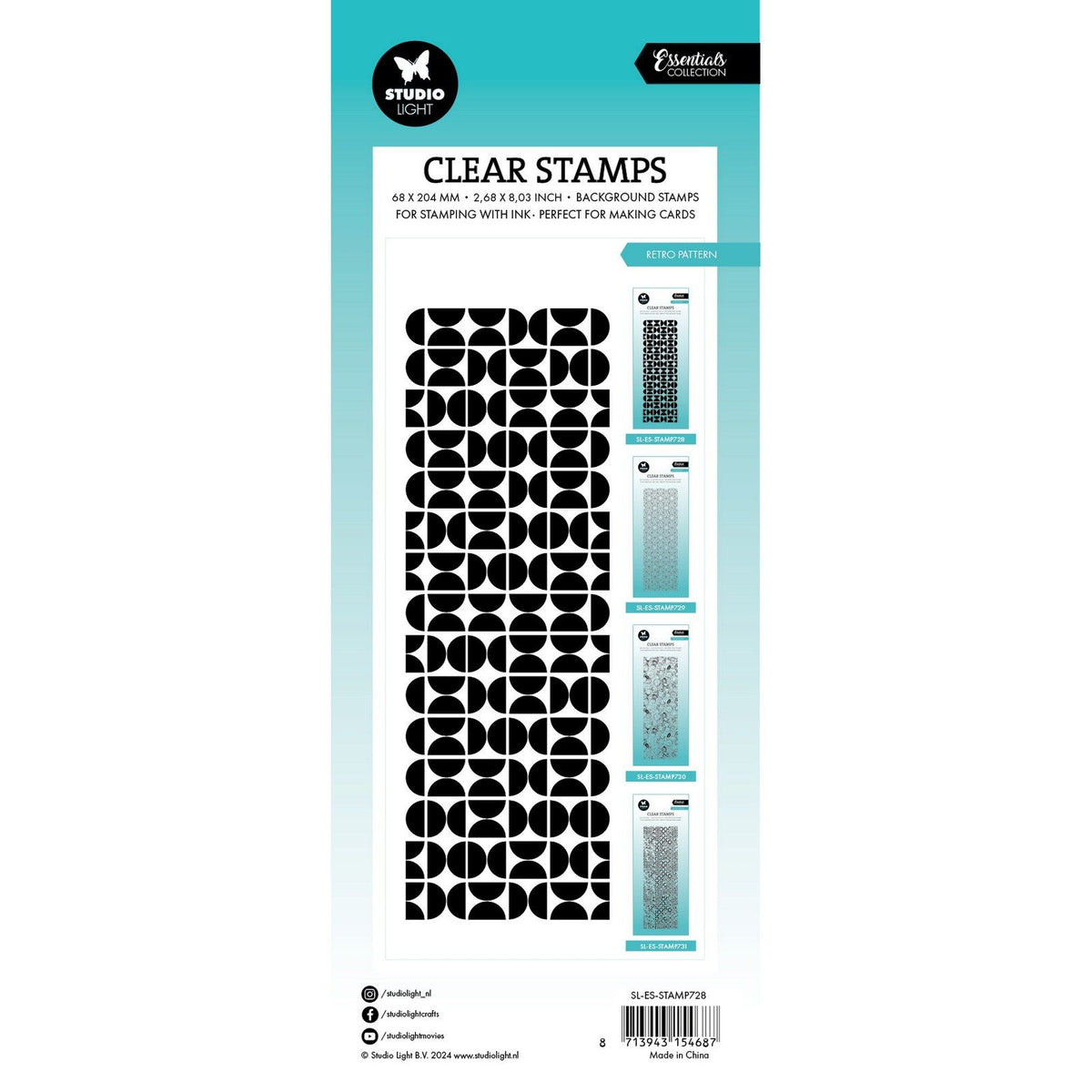Studio light • essentials clear stamp retro pattern