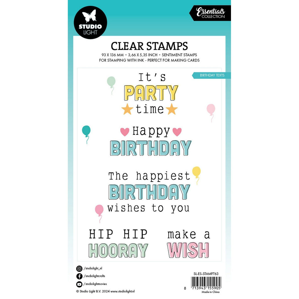 Studio light • essentials clear stamps birthday texts