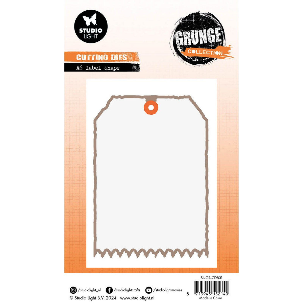 Studio light • grunge collection cutting die a6 label shape