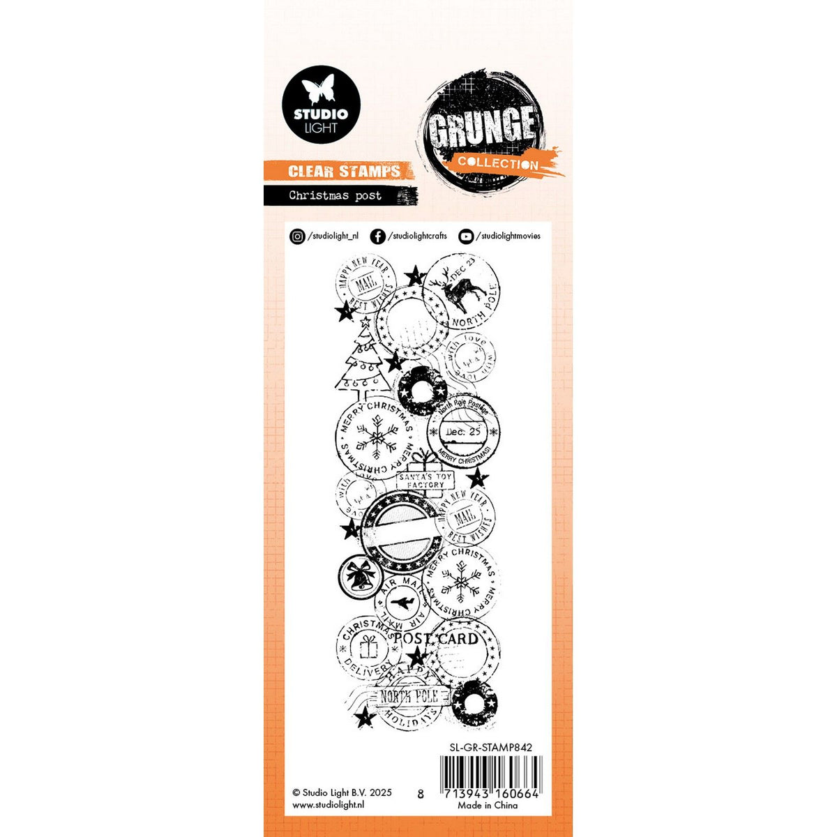 Studio light • grunge collection clear stamp christmas post