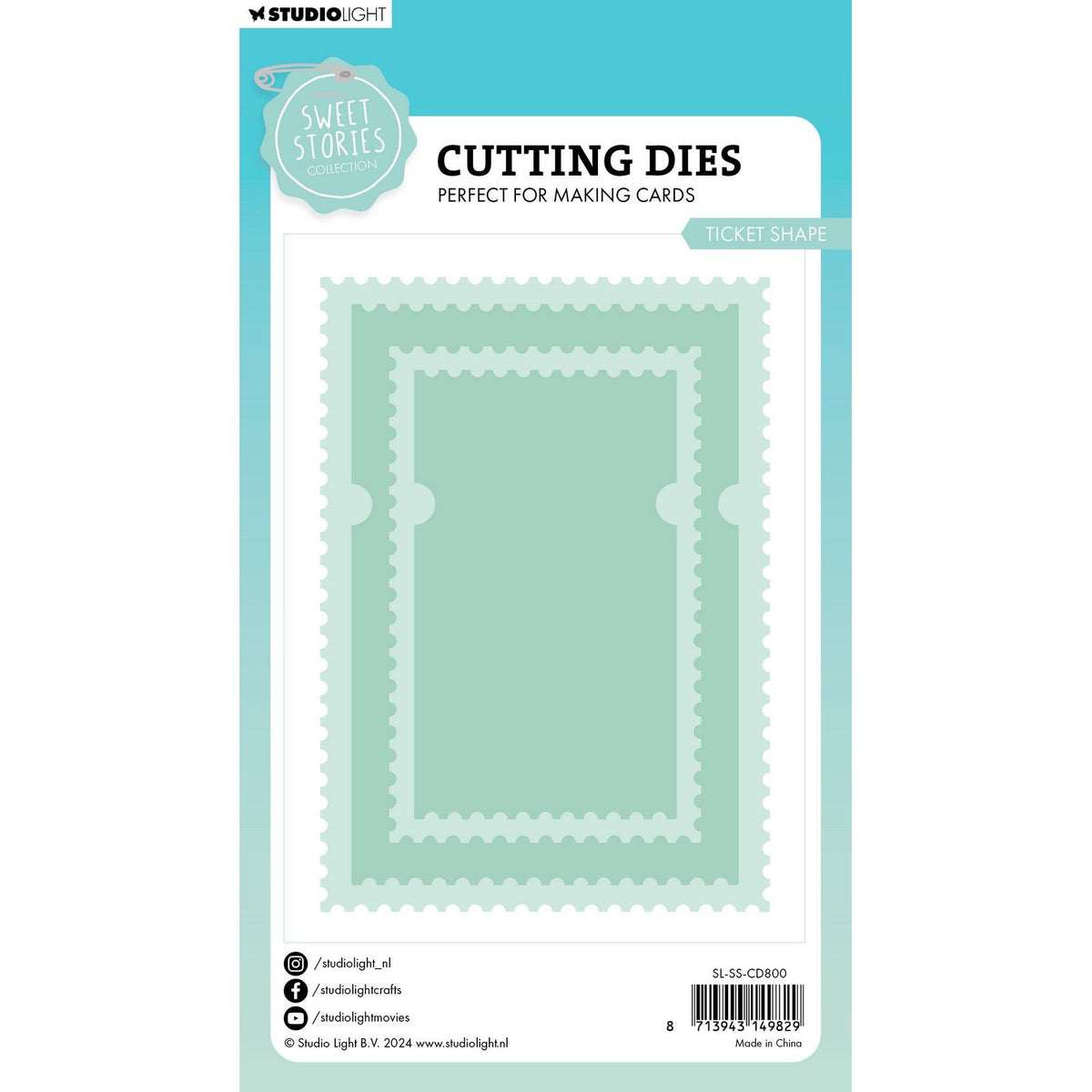 Studio light • sweet stories cutting die ticket shape