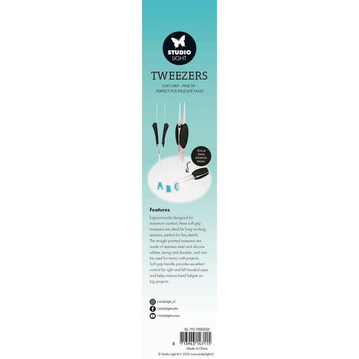 Studio light • essentials tools tweezer soft grip fine tip