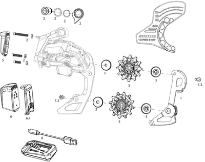 Sram achterderailleur rival xplr etap axs rear derail. rival xplr axs 44t
