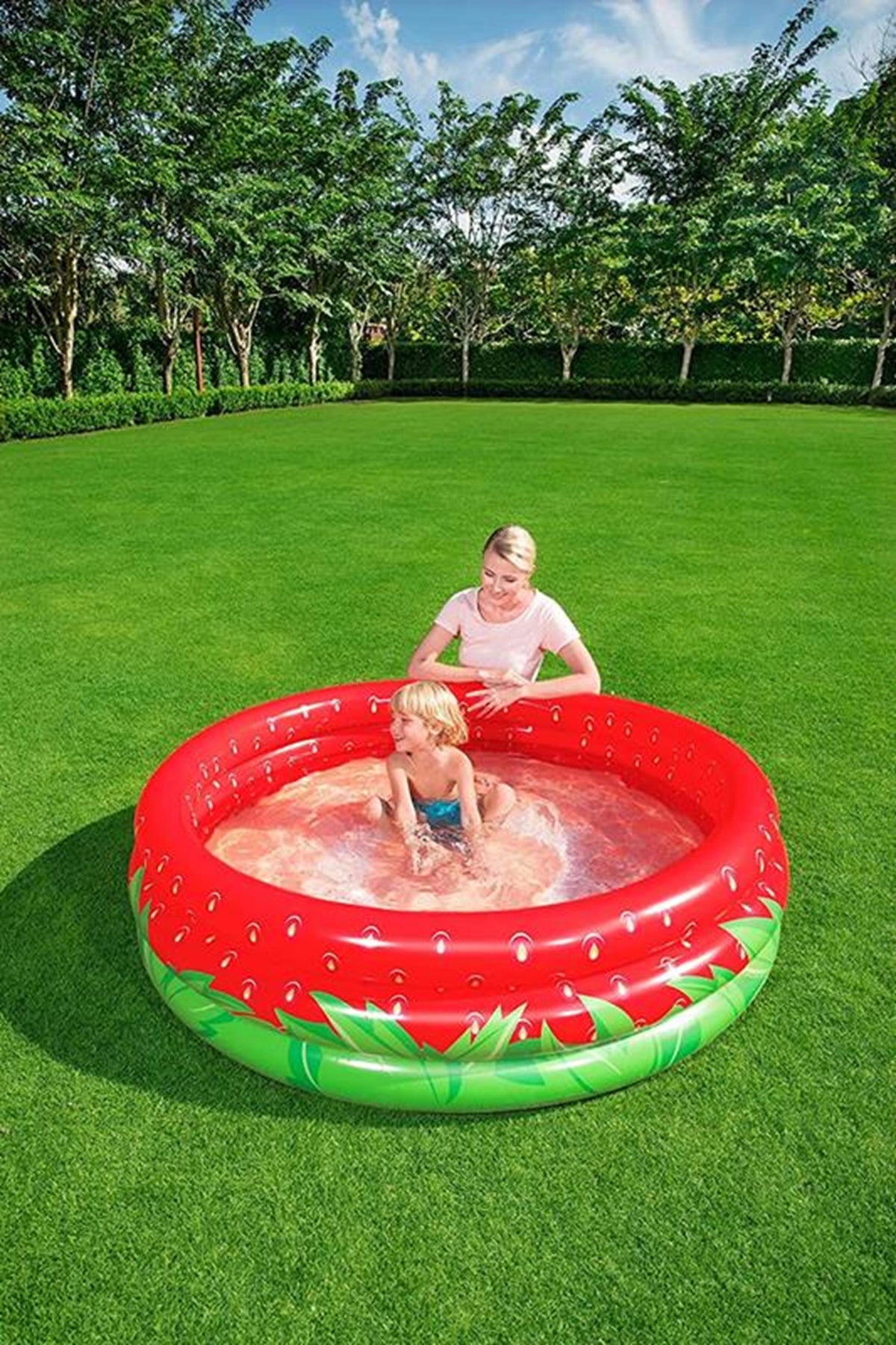 Bestway zwembad 3-rings aardbei 160x38cm