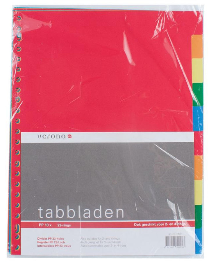 Verona tabbladen a4 23r plastic blanco 10-deli