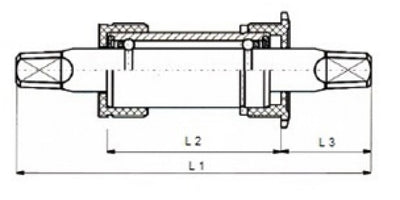 Tecora e trapas 119mm ø35mm, kett.lijn 27¼, kunstst.cup