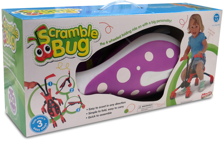 The bugs scramblebug bubblegum loopfiets met 4 wielen junior roze wit