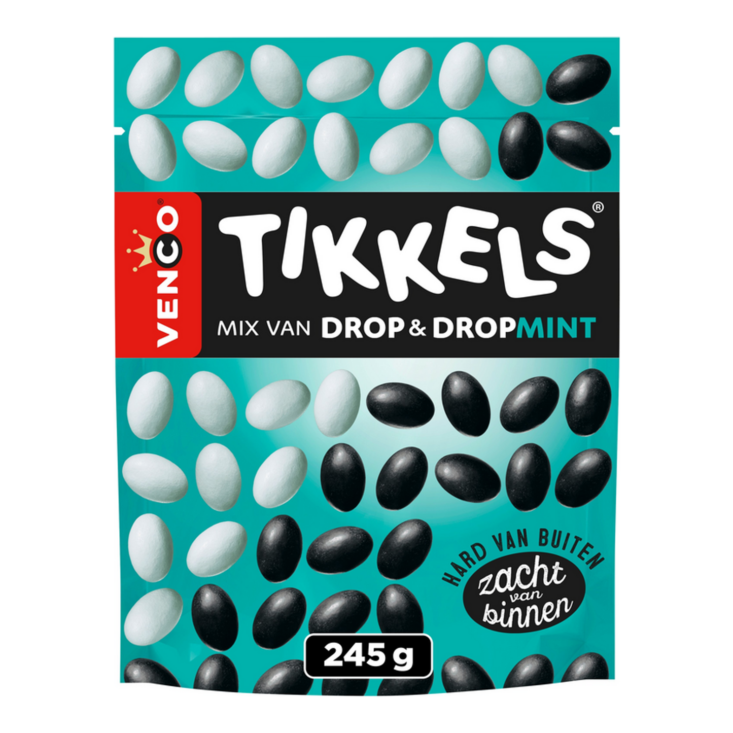 Venco tikkels dropmint zak (10x 245gr)